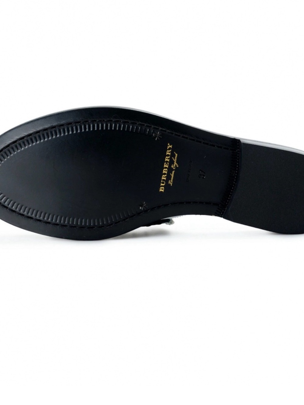 Burberry Women's Patent Kiltie Loafers in Dark Green and White - Picture 5 of 6